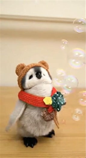 Penguin Plays with a Bubble Machine #penguin#cuteanimal #cute #babyanimals
