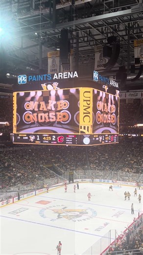 Pittsburgh penguins fans making some noise cheering on the penguins to comeback