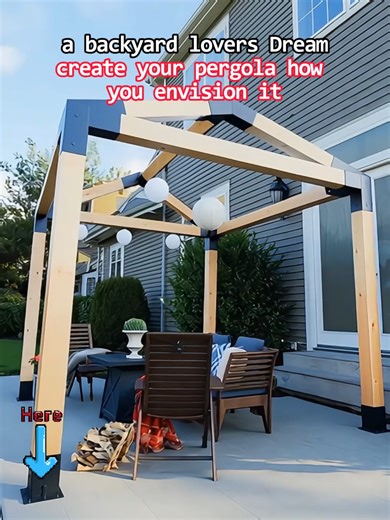 Enjoy the building process as you enjoy thece. Take the first step and order your pergola kit today#kit #fyp #pergola #bracket #outdoors #backyard #pergolas