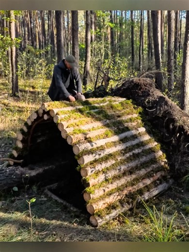Building a Cozy Log Cabin with a Clay Stove
