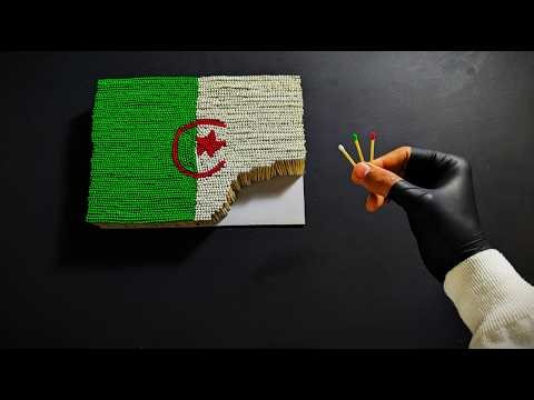 Craft Algeria Flag Using Only Matches | 🇩🇿 الجزائر