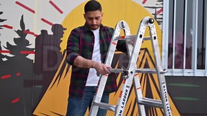 22FT Aluminum Multi-Position Foldable Ladder, 5-in-1 Extension Ladder with Wide Anti-Slip Steps & Secure Hinge Locks for Home Indoor Outdoor, 300 lbs Load Capacity (22FT)