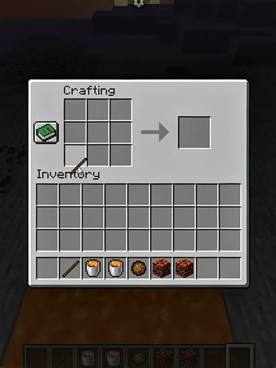 Crafting a Lava Pickaxe Moment in Minecraft