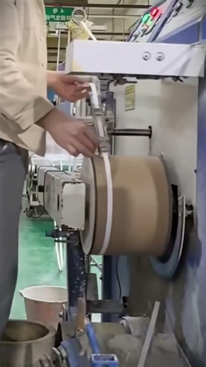 The process of rolling objects with a fast turning machine #shorts