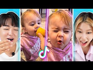 Koreans react to Funniest kids on Tiktok! | PEACH