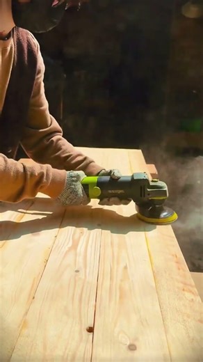 simple wooden table sanding process using a grinding machine #shorts