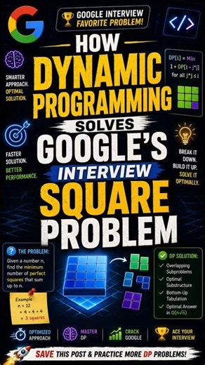 How Dynamic Programming Solves Google's interview Square Problem ? #dynamicprogramming