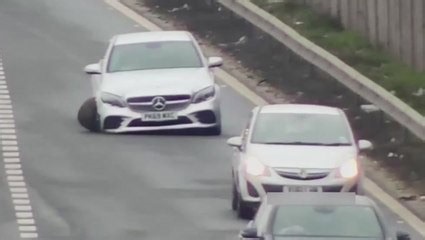 ‘I didn’t do dangerous driving’, man who drove Mercedes with three wheels down M1 tells police
