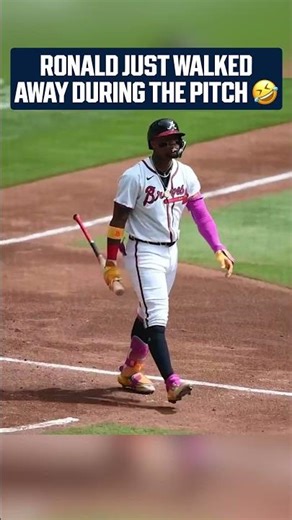 Ronald Acuña Jr. started walking to first base before the pitch arrived 🤣