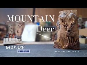 Mountain Deer Wood Carving | Handmade Deer Sculpture