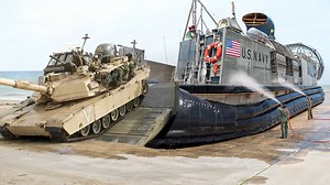 US Navy’s Massive Hovercraft in Action Transporting US Heaviest Tank