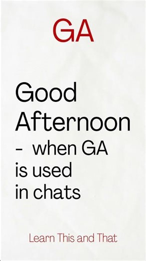 GA full form | full form of GA