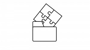 Download sketch of folder icon and puzzle icon for free