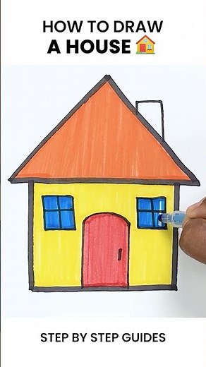 How to draw a house 🏠 #draw #art #artist #learntodraw #drawing #drawingdeskapp #drawingtutorial