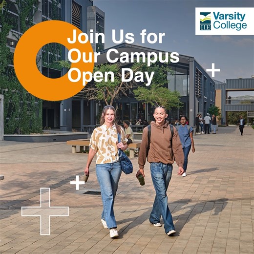 The IIE’s Varsity College on Instagram: "Join our Campus Open Day on 30 August to see what campus life is REALLY like. Visit www.varsitycollege.co.za to RSVP Varsity College is a brand of The Independent Institute of Education (The IIE). #educationbydesign #iievarsitycollege #varsitycollege #OpenDay"