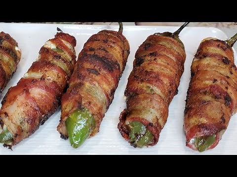 Chiles Rellenos Wrapped in Bacon