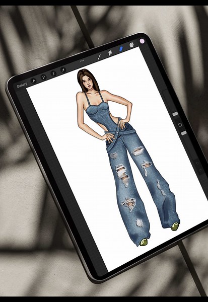 Denim Procreate Brushes for Fashion Illustration