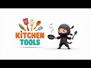 Learn Kitchen Tools 🥄🍳 | Cooking Utensil Names with Fun Cartoon Video