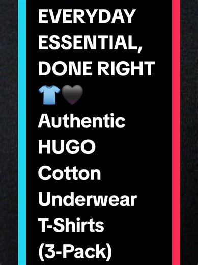 🖤👕 EVERYDAY ESSENTIAL, DONE RIGHT 👕🖤 Authentic HUGO Cotton Underwear T-Shirts (3-Pack) — clean, comfortable, timeless ✨ Soft & breathable cotton 🌬️ Easy regular fit for daily wear 👌 Classic crew neck 👕 Iconic HUGO logo detail 🖤 The kind of basics you actually notice 😌 #HUGO #MensEssentials #EverydayWear #TikTokMadeMeBuyIt #fyp