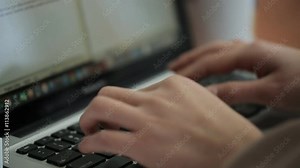 Specialist proofreader checks text for errors works for laptop. Stock Video