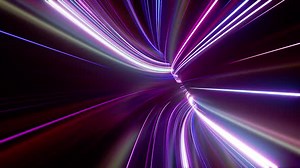 fast flight inside virtual futuristic tunnel with twists and turns