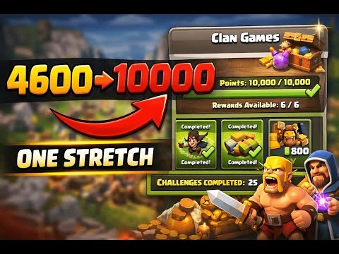 4000 → 10000 Clan Games Points in ONE Stretch | Clash of Clans Speedrun