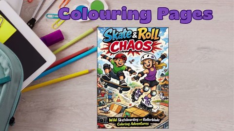 Crazy Skate Park Colouring Book Pages - Skate & Roll Chaos Teens - Etsy