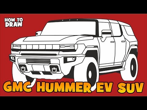 How to draw GMC Hummer EV SUV 2025