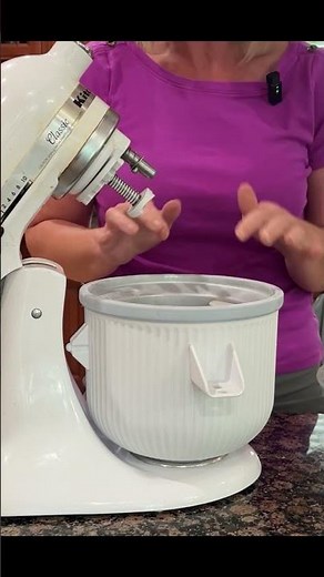 Trying the kitchenaid mixer attachment to make ice cream!