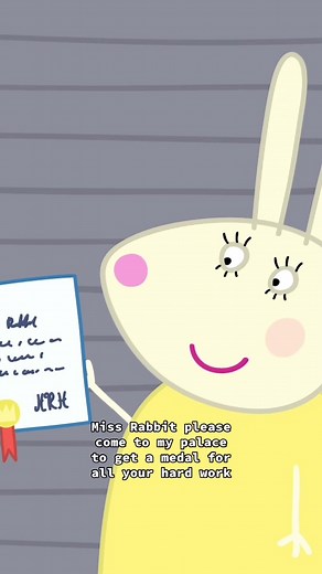 Throwback to the time Miss Rabbit received a letter from the Queen for all her hard work ♥🙌 … And then fainted. #peppapig #missrabbithasfainted #parentsoftiktok