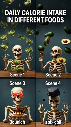 Daily calories from different food 🥑 #calories #ytshorts #facts #health #science #viral #body #short