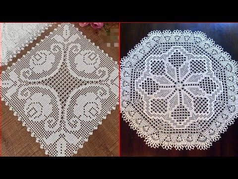 120 Different Shape Crochet Fillet Table Doily Pattern Ideas #diy #crochet #decoration