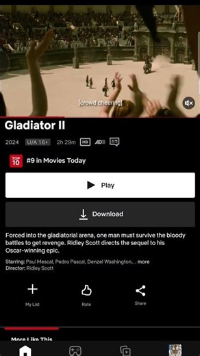 gladiator 2 on netflix