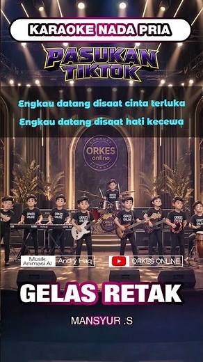 KARAOKE GELAS RETAK - NADA PRIA | MANSYUR S #orkesonline #gelasretak #karaokenadapria