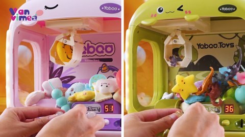 64 PCS Large Claw Machine for Kids Bunny, Vending Machine Toys for Girls 5 6 7 8 Year Old, Candy and Prize Electronic Dispenser Game Ages 5-7 6-8, Birthday Gift for 3 4 5 6 Year Old