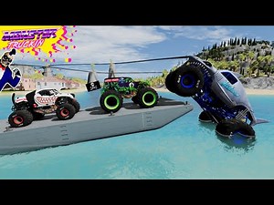 Monster Jam INSANE Racing, Freestyle and High Speed Jumps #10 | BeamNG Drive | Grave Digger