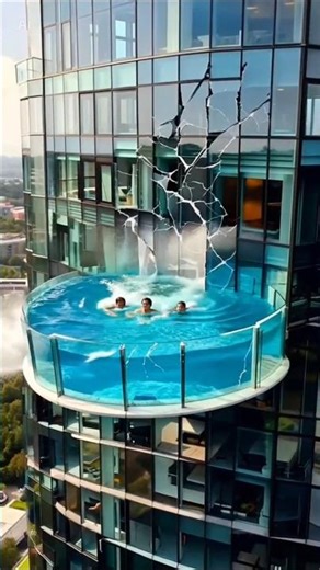 “Round Infinity Pool Collapse in Skyscraper – Full Disaster Simulation!”