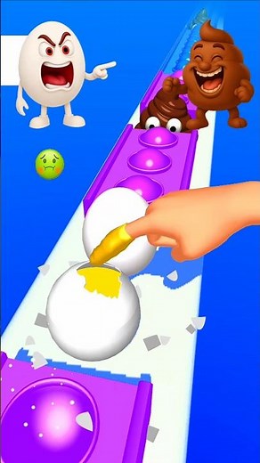 Egg🥚 Vs Poop💩 In Pop Run Lvl.7 - Funny Battle 🤣 #shorts #games #poprun #viral