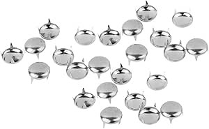 Trimming Shop 100 Round Dome Studs Metal Claw Beads Nail Head Rivets Spike Studs Spots Punk Rock DIY for Leather Craft Clothes Belt Bag Shoes Bracelet Accessories 6mm Silver
