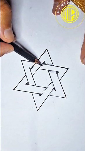 how to draw star of david/3d drawing