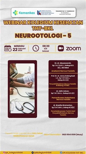 DAFTAR WEBINAR KEDOKTERAN THT-BKL SEKARANG!