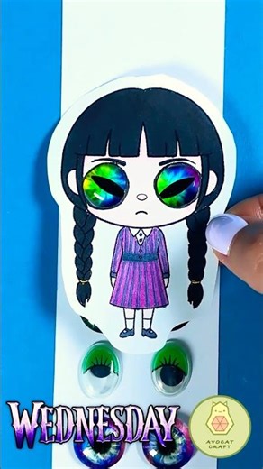 Which Eyes for Wednesday? 👀 DIY Eye Roulette Papercraft #shorts #wednesday #diy #papercraft