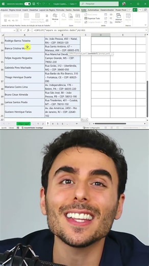 Copilot separa o texto TODO com 1 fórmula! 😳⚡#excel #dicas #dicasdeexcel #copilot