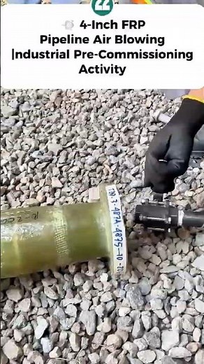 4-Inch FRP Pipeline Air Blowing Process | Industrial Pipeline Cleaning & Pre-Commissioning#shorts