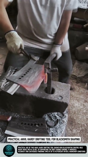 Practical Anvil Hardy Drifting tool for blacksmith shaping #tools