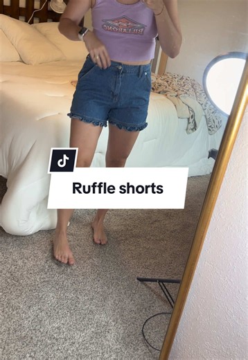 Ruffle Jean Shorts with Elastic Back — Cute, Comfy & Affordable