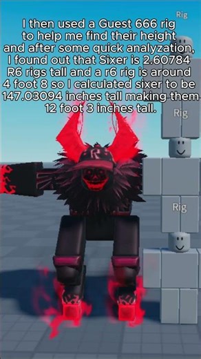 Finding Sixer's height in forsaken (I am only a 6th grader, please dont judge me)