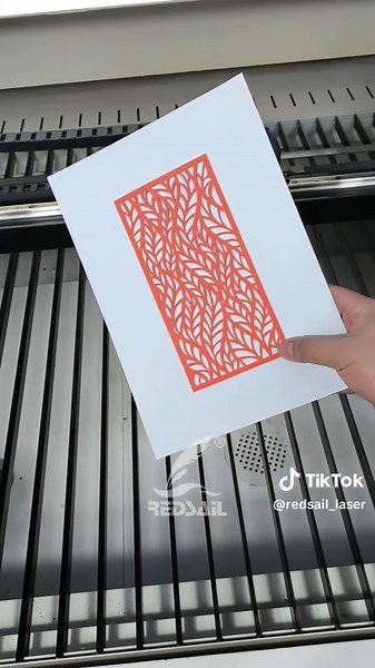 Laser cutting red cardstock