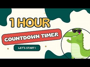 CROCODILE COUNTDOWN ! 1 HOUR 60:00 🐊 timer from 1 hour to zero in minutes and seconds / 1h - 0