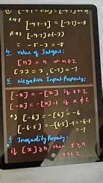 properties of greatest Integer Function with examples
